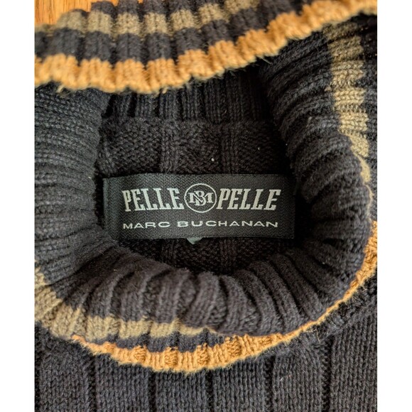 Pelle Pelle Sweater Mens Large Turtleneck Ramie Vintage Y2K Marc Buchanan - Picture 6 of 12
